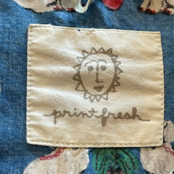 Printfresh Blue Long Pajama Set Dog Pattern, Anthropologie, Organic Cotton, XXS - Picture 6 of 16